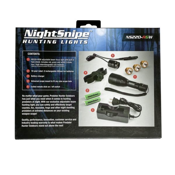 NS220-RGW Adjustable Beam Hunting Light Kit (Red, Green, White) - Image 2