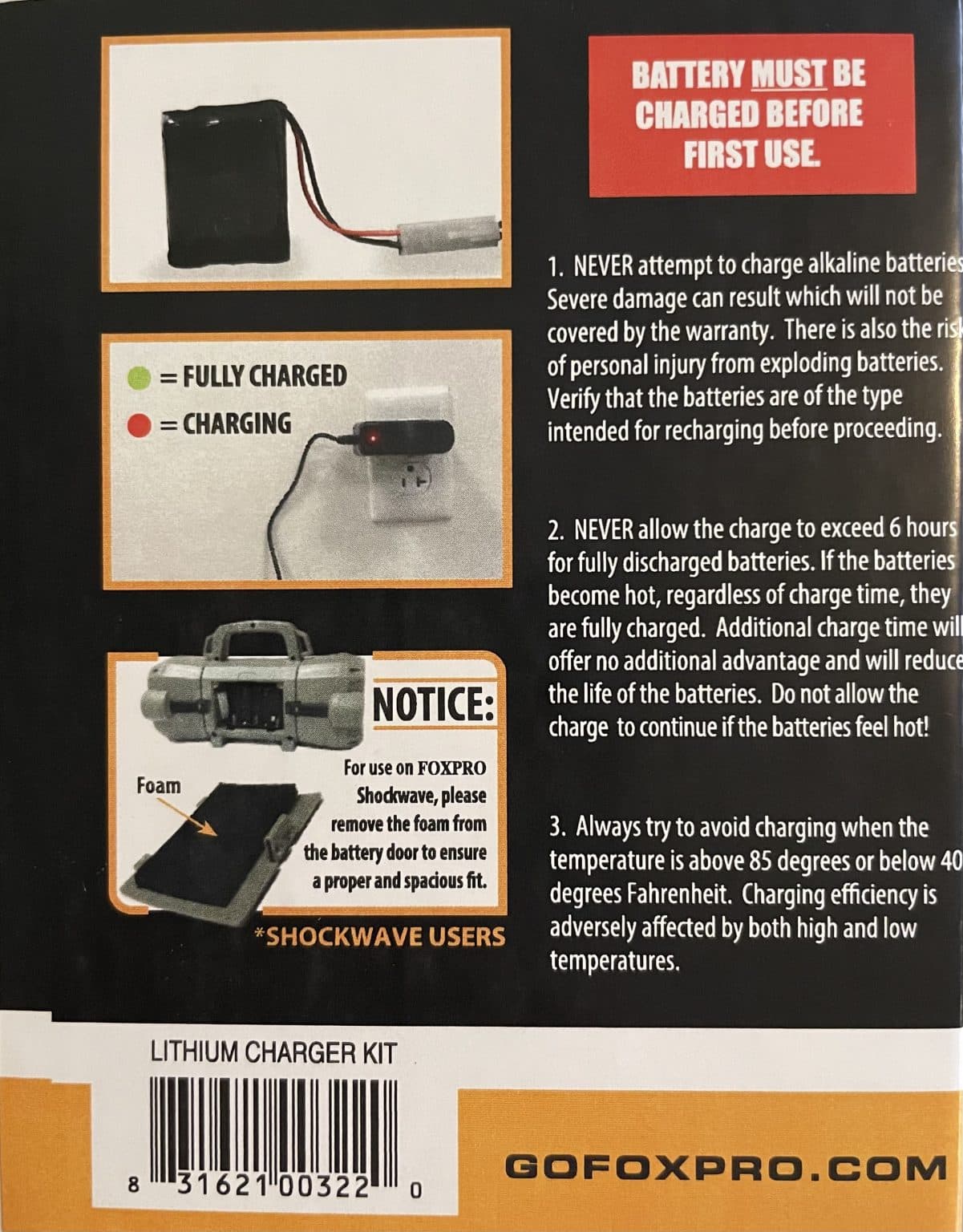 FOXPRO Lithium Battery Pack Predator Hunter Outdoors
