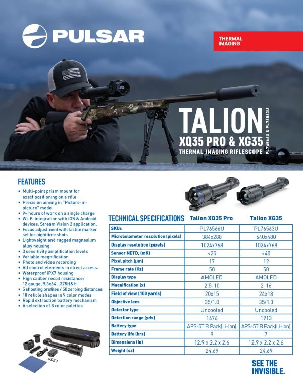 Pulsar Talion Thermal Riflescope Data Sheet