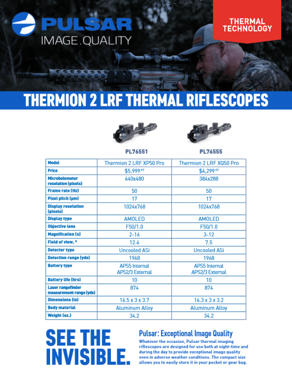 Pulsar Thermion 2 LRF XQ50 Pro Thermal Riflescope (Free Pulsar APS 3 Battery Pack included!) - DEMO UNIT! - Image 11