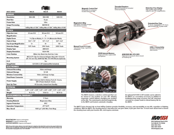 InfiRay Outdoor MATE 640 50mm Clip-On Thermal Weapon Sight - Image 3