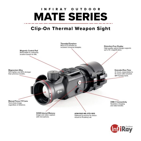 InfiRay Outdoor MATE 640 50mm Clip-On Thermal Weapon Sight - Image 2