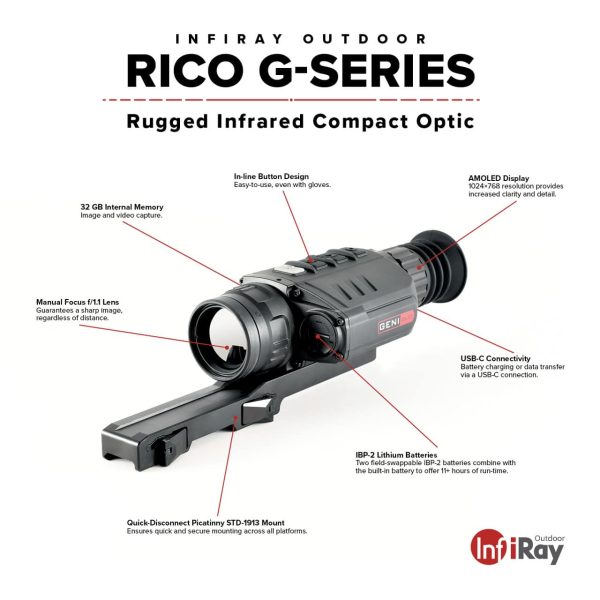 InfiRay Outdoor RICO G 640 50mm Thermal Weapon Sight (SALE! 2x IBP-2 Batteries, NS10,000 Battery Pack - $150 Value!) (GH50) - Image 4