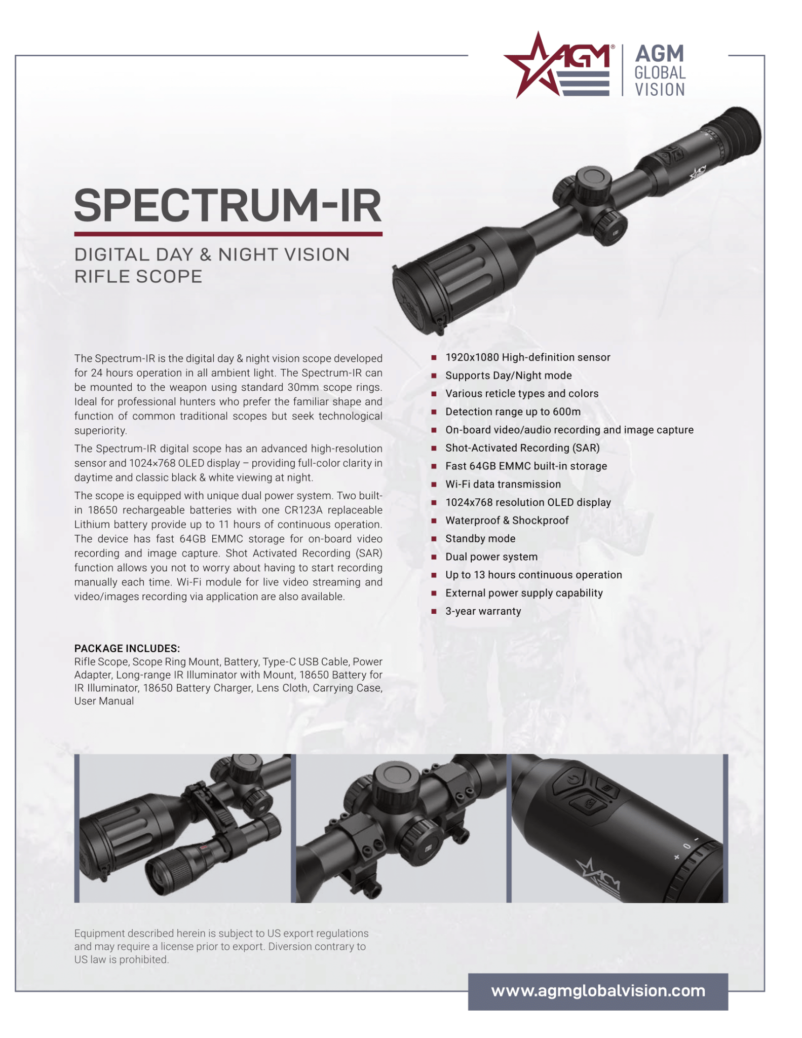 AGM SpectrumIR Digital Day & Night Vision Riflescope