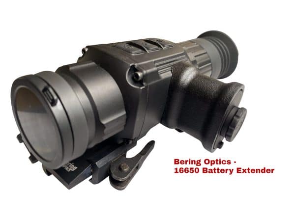 Bering Optics Super Yoter, Super Hogster A3, Vibe & Stimulus VR 16650 Rechargeable Battery Extender! This extender allows you to run 16650 lithium - ion rechargeable batteries in your Bering Optics Thermal Scopes! The NightSnipe 16650 rechargeable lithium - ion batteries are a powerhouse lithium battery combo that will allow you to hunt all night long between charges! Included Kit Contents: 1 x 16650 Battery Extender 2 or 4 x NightSnipe 16650 Rechargeable Lithium -ion Batteries 2 or 4 Port Battery Charger with AC/DC Charging Cables