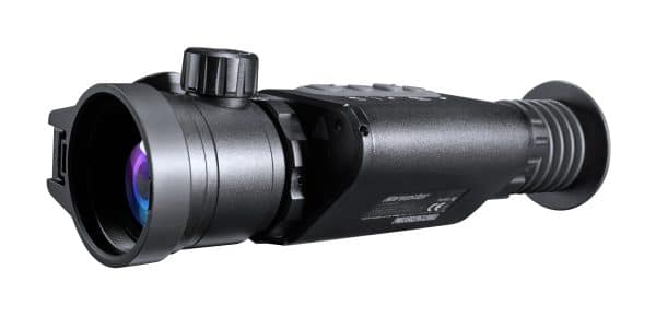 Predator Thermal Optics Harvester line of Thermal Imaging Scopes is a world-class thermal imaging riflescope that incorporates a compact, sleek, lightweight, aluminum design while offering the latest in thermal imaging technology. Its exceptionally powerful 384×288 SUPERSENSITIVE resolution is capable of heat detection distances up to 2,500 yards and displays them on a sharp 1024×768 OLED display while offering the latest IMAGE BOOST patented technology. With up to 8 hours of battery life on a set of 18650 batteries, the Harvester Thermal Riflescope ensures hours of continuous use with the ability to quickly swap batteries at a cost-effective price. A highly precise, ambidextrous top-located focus ring allows for quick, precise focus adjustment ensuring the highest picture quality display. Picture/picture mode and gyrostat add confidence to long-distance precision shot placement. Technologically advanced, the Predator Thermal Optics Harvester features built-in photo and video recording with sound as well as Wi-Fi connectivity to upload data to the Predator Thermal Optics APP. Additionally, the Predator Thermal Optics Harvester can withstand greater than 12-gauge calibers and offers an industry-leading 10,000 Joules of recoil resistance protection. The Harvester flaunts an IP66 waterproof rating for use in the most severe of weather conditions. When you need a powerful thermal riflescope with a classic design and loaded with features, few scopes can match the mastery of the Harvester. Featuring 8 reticle shapes in 5 color modes, Picture-in-Picture mode, Built-in LASER Pointer for game recovery, and 10 unique shooting profiles. Industry-leading 5-year warranty. Warrantied and serviced by Predator Thermal Optics in the USA!