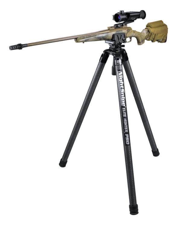 Predator Thermal Optics Harvester Thermal Riflescope on bolt action with NightSnipe Elite Hunter Pro Tripod
