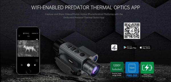 Predator Thermal Optics Matrix 15-384 LRF (Laser Rangefinder) Thermal Monocular (Free Additional Batteries, Charger and Lanyard!) - Image 12