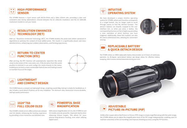 RIX Storm Thermal Riflescope Data Sheet