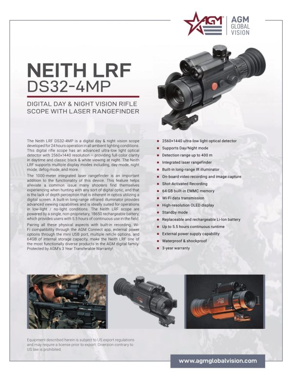AGM Neith LRF DS32-4MP Digital Weapon Sight - Image 6