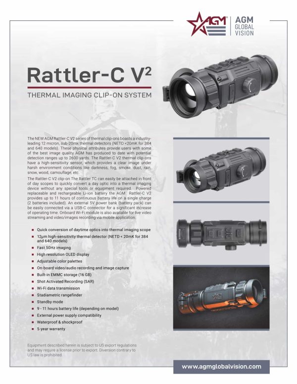 AGM RATTLER-C V2 19-256 Thermal Weapon Sight (Free NightSnipe NS10,000 AGM Battery Pack!) - Image 6