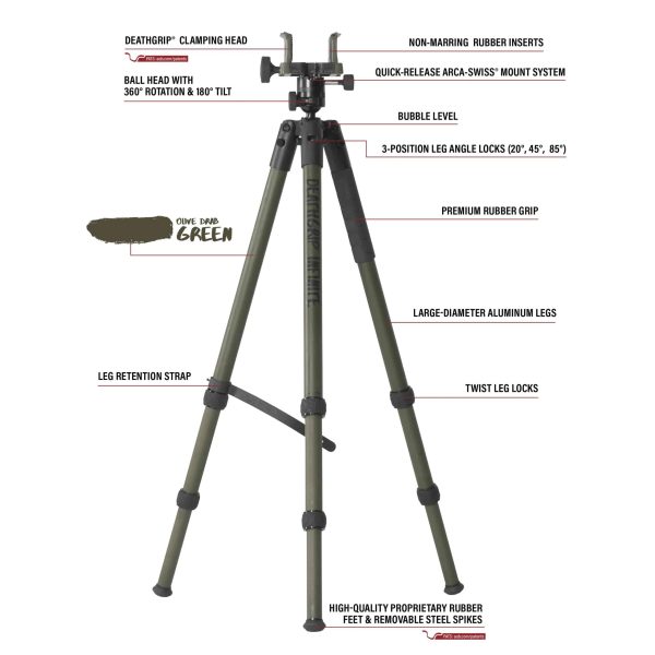 BOG DeathGrip Infinite Shooting Tripod - Aluminum - Image 5