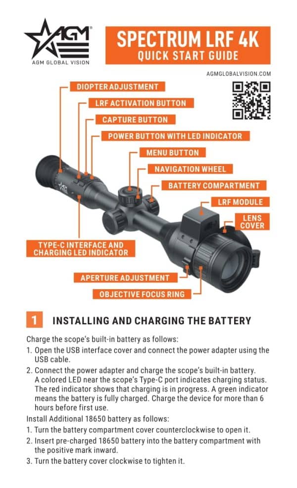 AGM Spectrum LRF 4K Digital Day and Night Vision Rifle Scope (Free 2x 18650 Batteries Included!) - Image 11