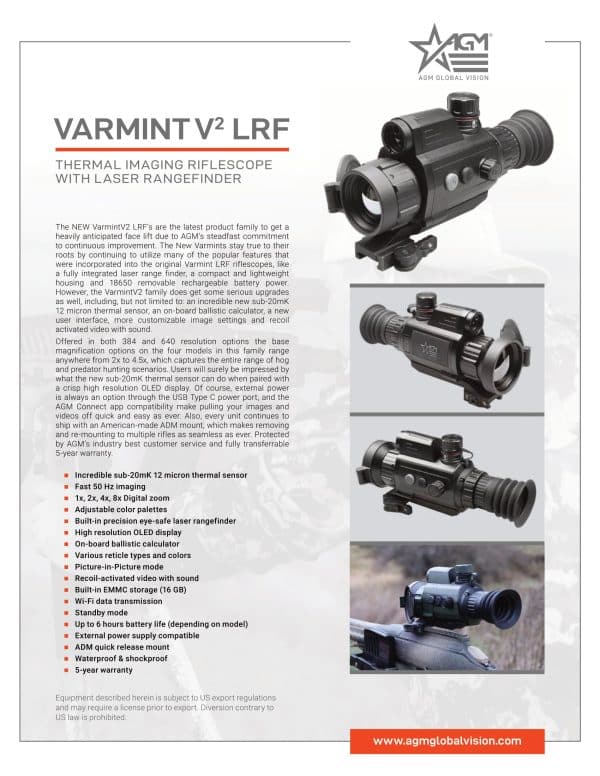 AGM Varmint V2 LRF 50-384 Thermal Weapon Scope (FREE Additional Batteries and Charger!) - Image 7