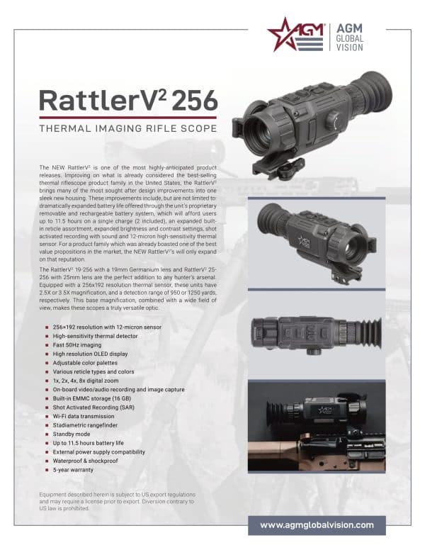 AGM Rattler V2 19-256 Thermal Weapon Sight (Free NightSnipe NS10,000 AGM Battery Pack!) - Image 6