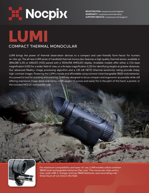 Nocpix LUMI L35 Thermal Monocular (Free 2x 18650 Batteries and 4-port Charger included!) - Image 13